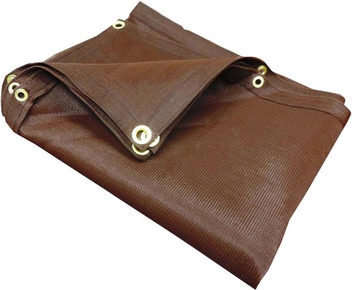 [CS-M75BR-0816-SALE] Brown Mesh Tarp - 75% Shade 8' X 16' (Actual Size 7'-6" X 15'-6") 